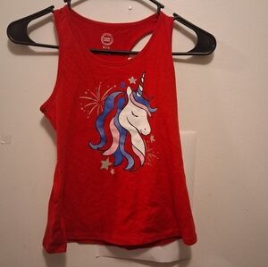 Red Unicorn Kids Tank Top